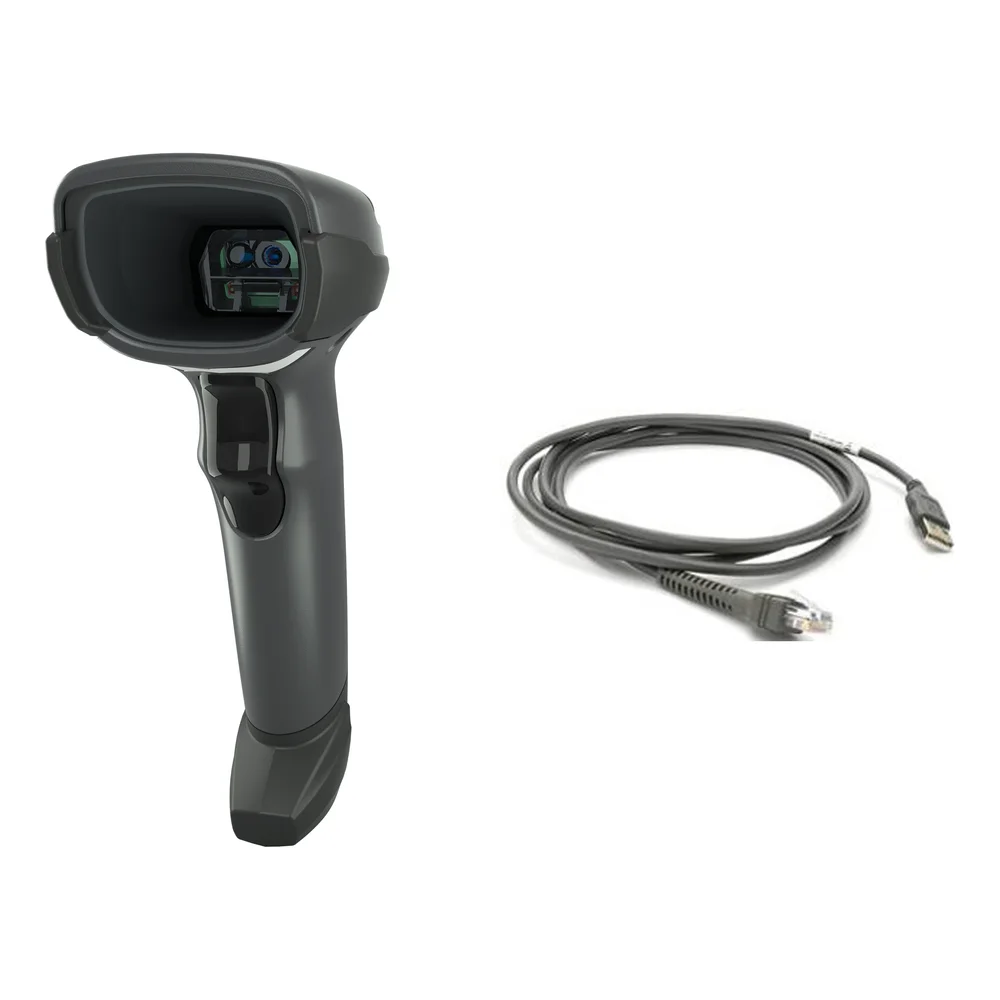 ZEBRA - DS4608-HD7U2100AZW - Scanner codes-barres Zebra DS4608, 2D haute densité, interface USB, sans support, kit câble blindé, noir, toutes zones, config standard
