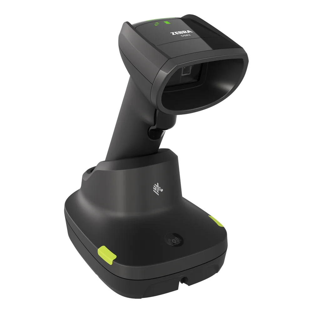ZEBRA - DS8288-SR4U210RPVM - Scanner codes-barres Zebra DS8288-R, 2D portée standard et RFID UHF, Bluetooth, FIPS, kit socle de présentation et câble USB blindé, noir, version Europe, vibreur